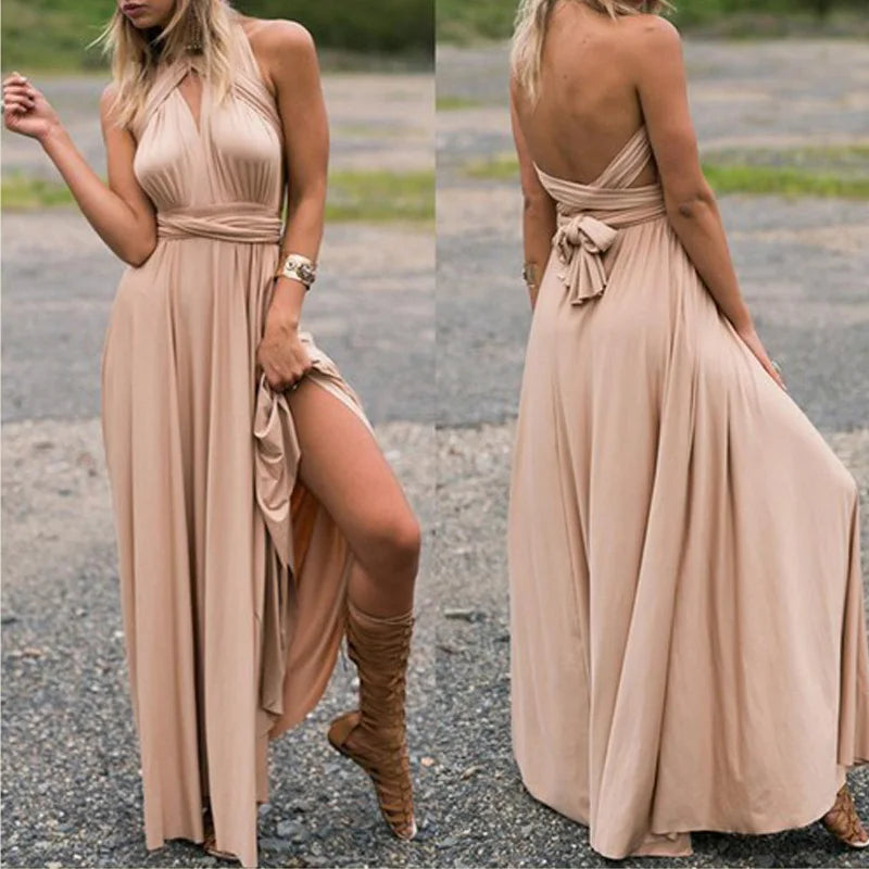 Ladies Sexy Women Maxi Club Dress Bandage Long Party Multiway Swing Dress Convertible Infinity Robe Bridesmaids Boho Women Dress