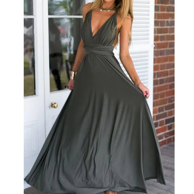 Ladies Sexy Women Maxi Club Dress Bandage Long Party Multiway Swing Dress Convertible Infinity Robe Bridesmaids Boho Women Dress