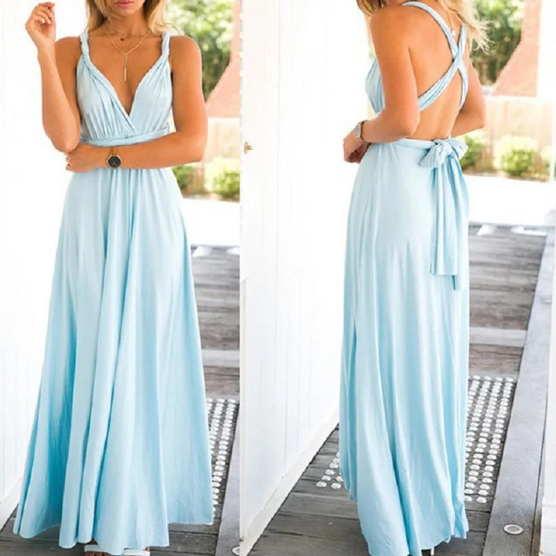 Ladies Sexy Women Maxi Club Dress Bandage Long Party Multiway Swing Dress Convertible Infinity Robe Bridesmaids Boho Women Dress