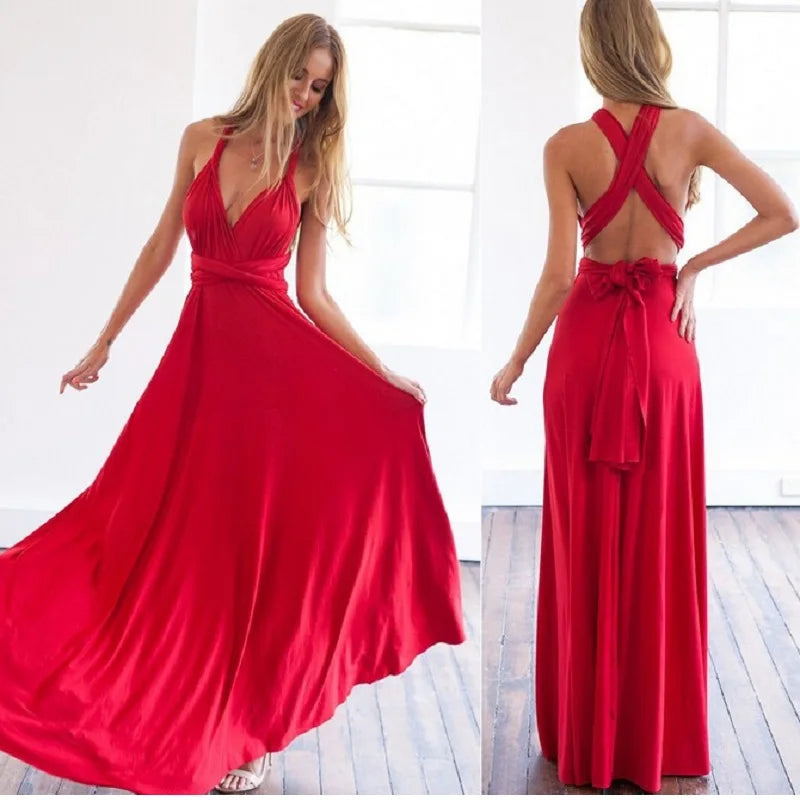 Ladies Sexy Women Maxi Club Dress Bandage Long Party Multiway Swing Dress Convertible Infinity Robe Bridesmaids Boho Women Dress