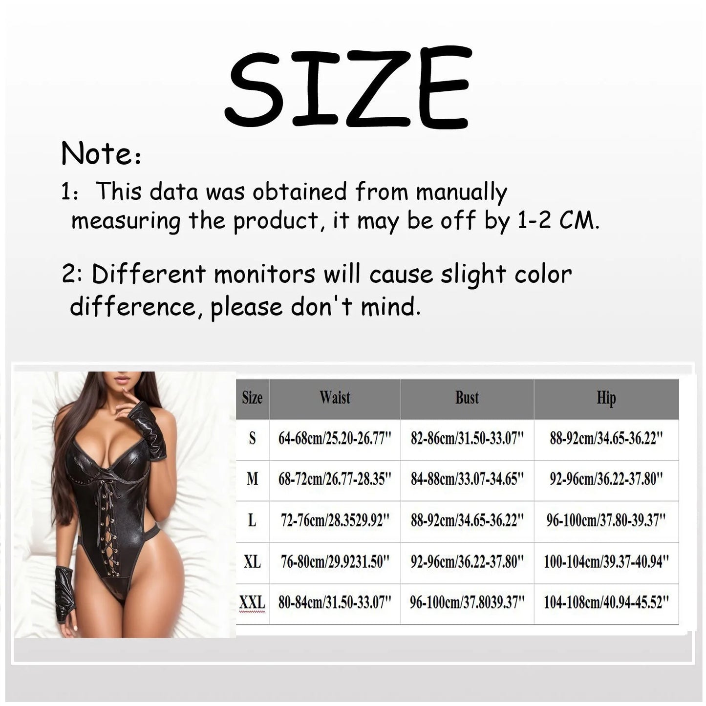 Women Sexy Lingerie One-Piece Set Jumpsuit Leather Deep V Neck Underwear Gloves Patchwork Bodydoll Bandage Backless Costumes